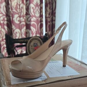 Nine West Nude Slingback Heels